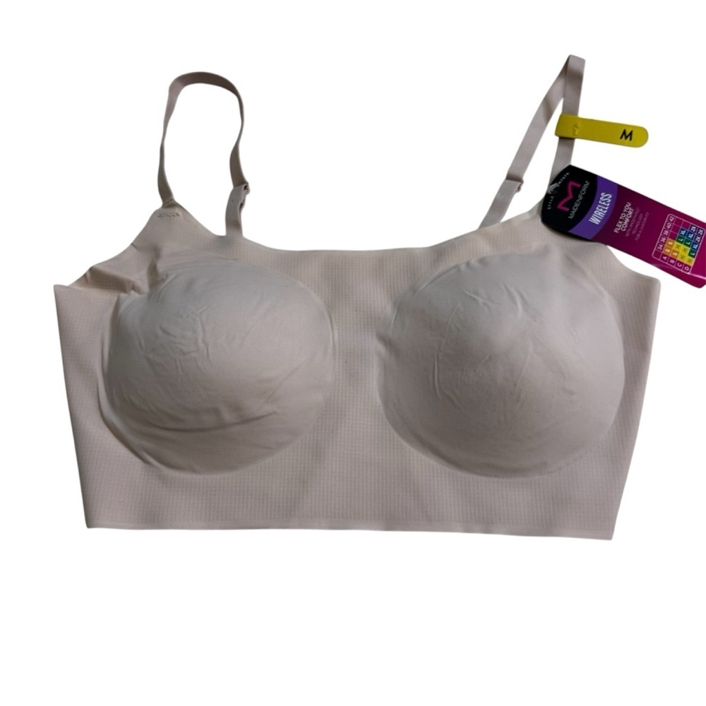 Maidenform Comfort Devotion Wireless Bra Sand Dune Beige Size Medium Seamless - Picture 7 of 9